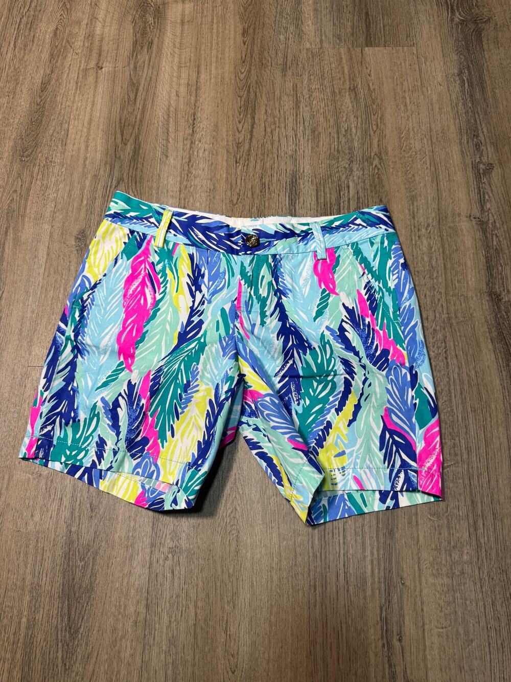 Lilly Pulitzer Women's Multicolor Tropical Feather-Print Shorts